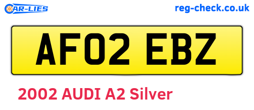 AF02EBZ are the vehicle registration plates.