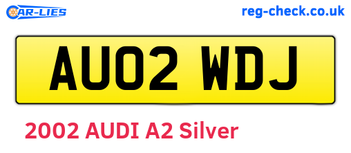 AU02WDJ are the vehicle registration plates.