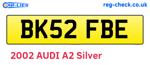 BK52FBE are the vehicle registration plates.