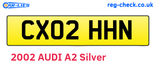 CX02HHN are the vehicle registration plates.