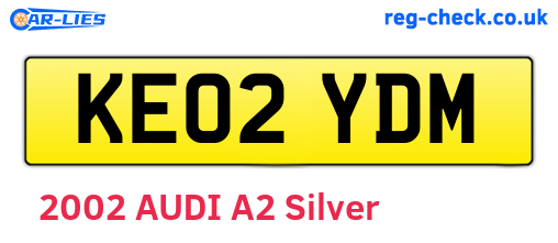 KE02YDM are the vehicle registration plates.