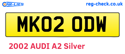MK02ODW are the vehicle registration plates.