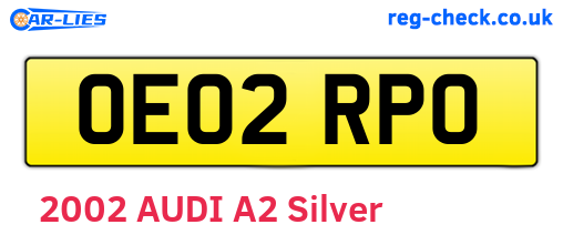 OE02RPO are the vehicle registration plates.