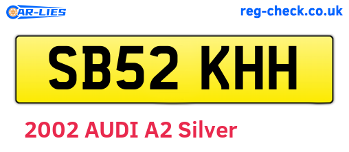 SB52KHH are the vehicle registration plates.