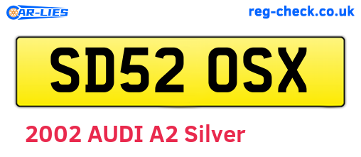 SD52OSX are the vehicle registration plates.