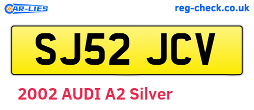 SJ52JCV are the vehicle registration plates.