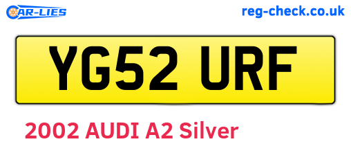 YG52URF are the vehicle registration plates.