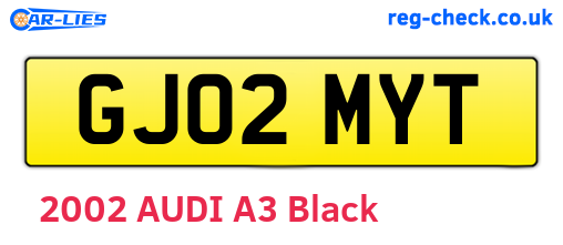 GJ02MYT are the vehicle registration plates.