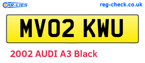 MV02KWU are the vehicle registration plates.