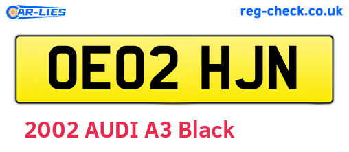OE02HJN are the vehicle registration plates.