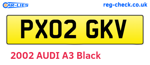 PX02GKV are the vehicle registration plates.