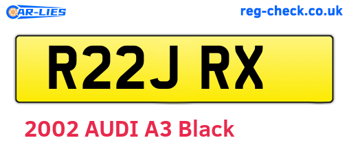 R22JRX are the vehicle registration plates.