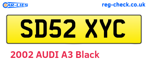 SD52XYC are the vehicle registration plates.
