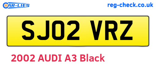 SJ02VRZ are the vehicle registration plates.