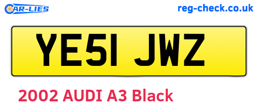 YE51JWZ are the vehicle registration plates.