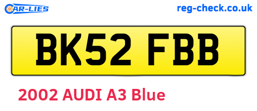 BK52FBB are the vehicle registration plates.
