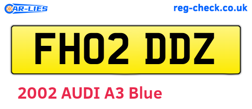 FH02DDZ are the vehicle registration plates.