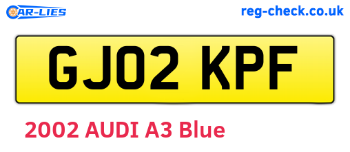 GJ02KPF are the vehicle registration plates.