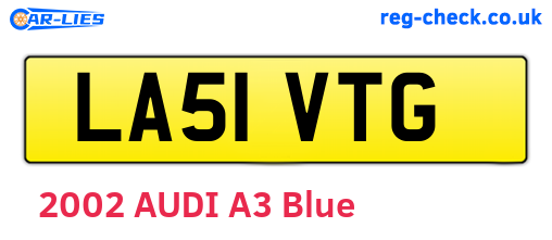 LA51VTG are the vehicle registration plates.