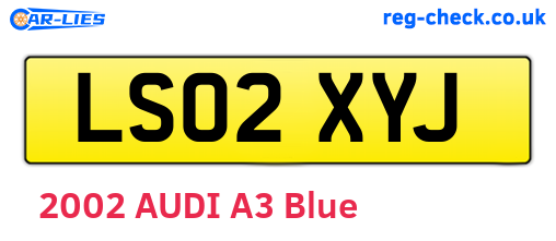 LS02XYJ are the vehicle registration plates.
