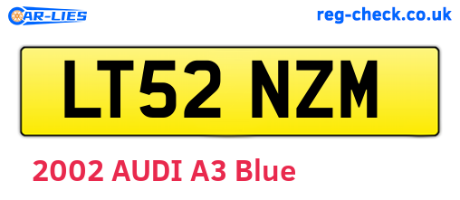 LT52NZM are the vehicle registration plates.