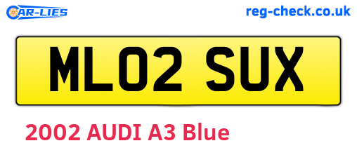 ML02SUX are the vehicle registration plates.
