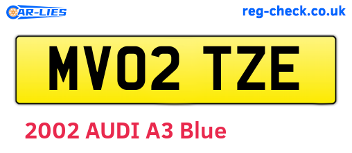 MV02TZE are the vehicle registration plates.