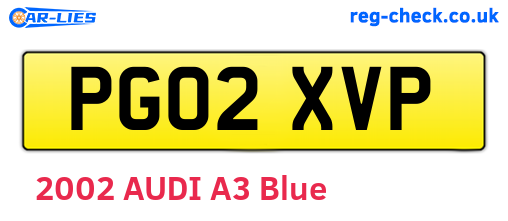 PG02XVP are the vehicle registration plates.