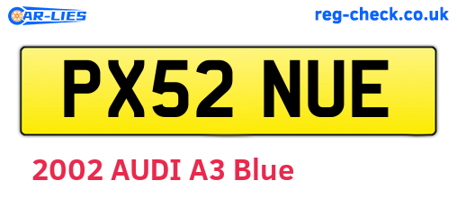 PX52NUE are the vehicle registration plates.