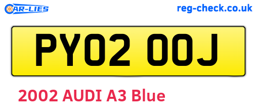 PY02OOJ are the vehicle registration plates.