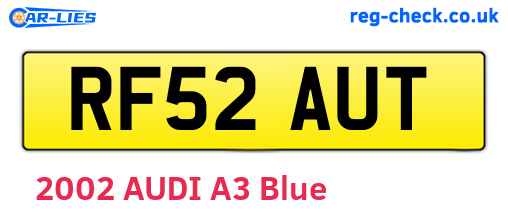 RF52AUT are the vehicle registration plates.
