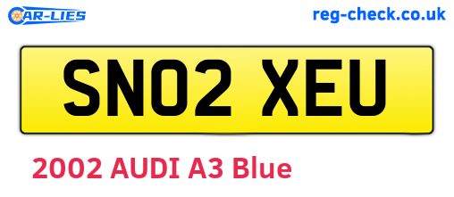SN02XEU are the vehicle registration plates.