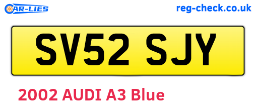 SV52SJY are the vehicle registration plates.