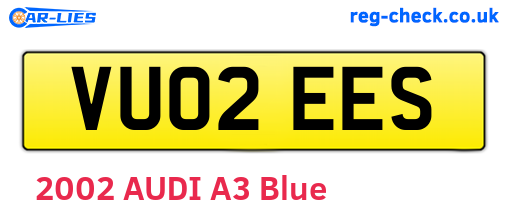 VU02EES are the vehicle registration plates.