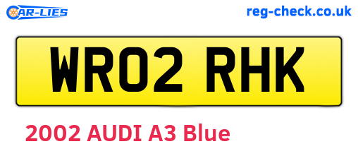 WR02RHK are the vehicle registration plates.