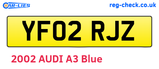 YF02RJZ are the vehicle registration plates.