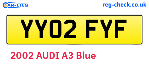 YY02FYF are the vehicle registration plates.