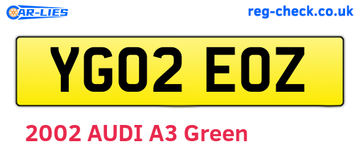 YG02EOZ are the vehicle registration plates.