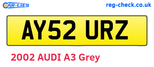 AY52URZ are the vehicle registration plates.