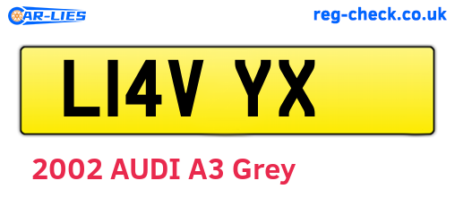 L14VYX are the vehicle registration plates.