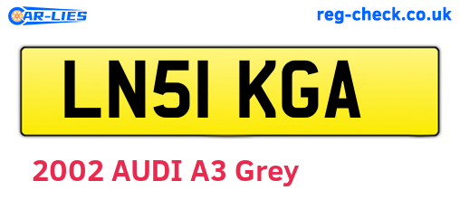 LN51KGA are the vehicle registration plates.