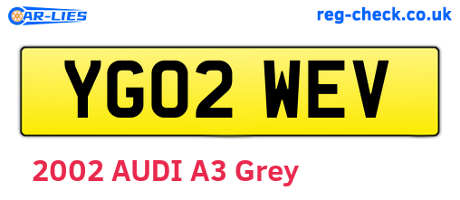 YG02WEV are the vehicle registration plates.