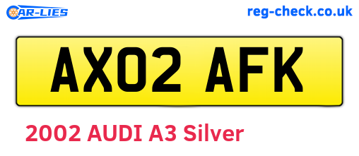 AX02AFK are the vehicle registration plates.