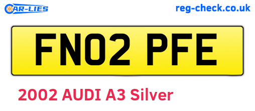 FN02PFE are the vehicle registration plates.