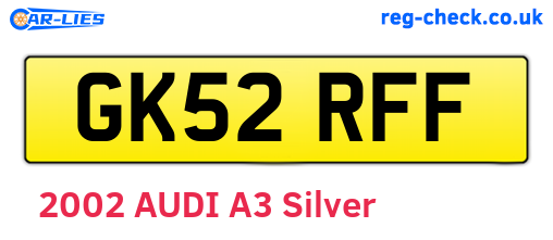 GK52RFF are the vehicle registration plates.