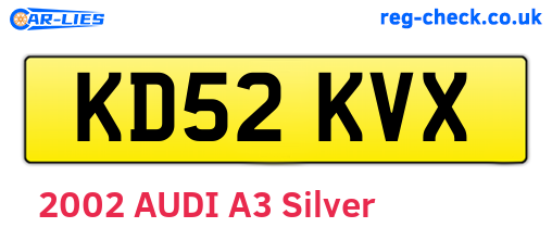 KD52KVX are the vehicle registration plates.