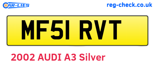 MF51RVT are the vehicle registration plates.