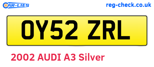 OY52ZRL are the vehicle registration plates.
