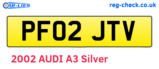 PF02JTV are the vehicle registration plates.