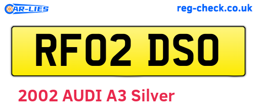 RF02DSO are the vehicle registration plates.